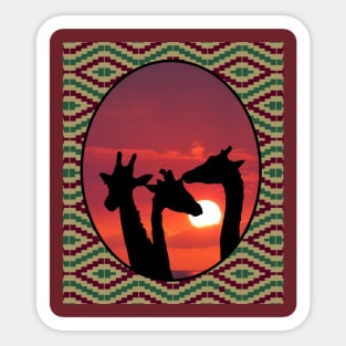 Giraffe Sunset Sticker